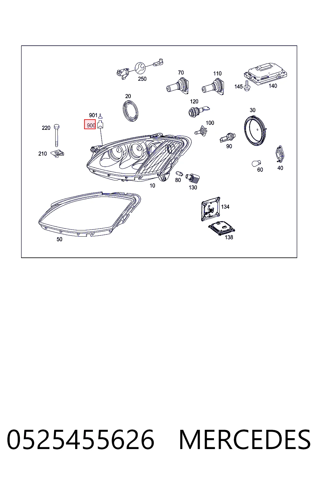 0525455626 Mercedes Провод фары