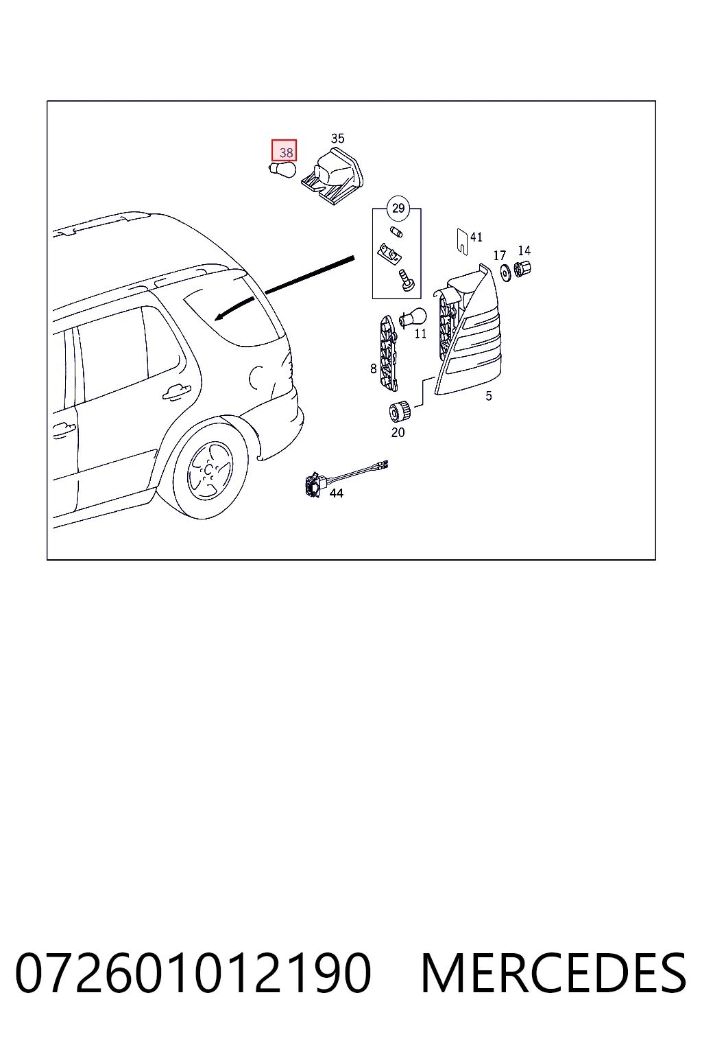 Лампочка MERCEDES 072601012190