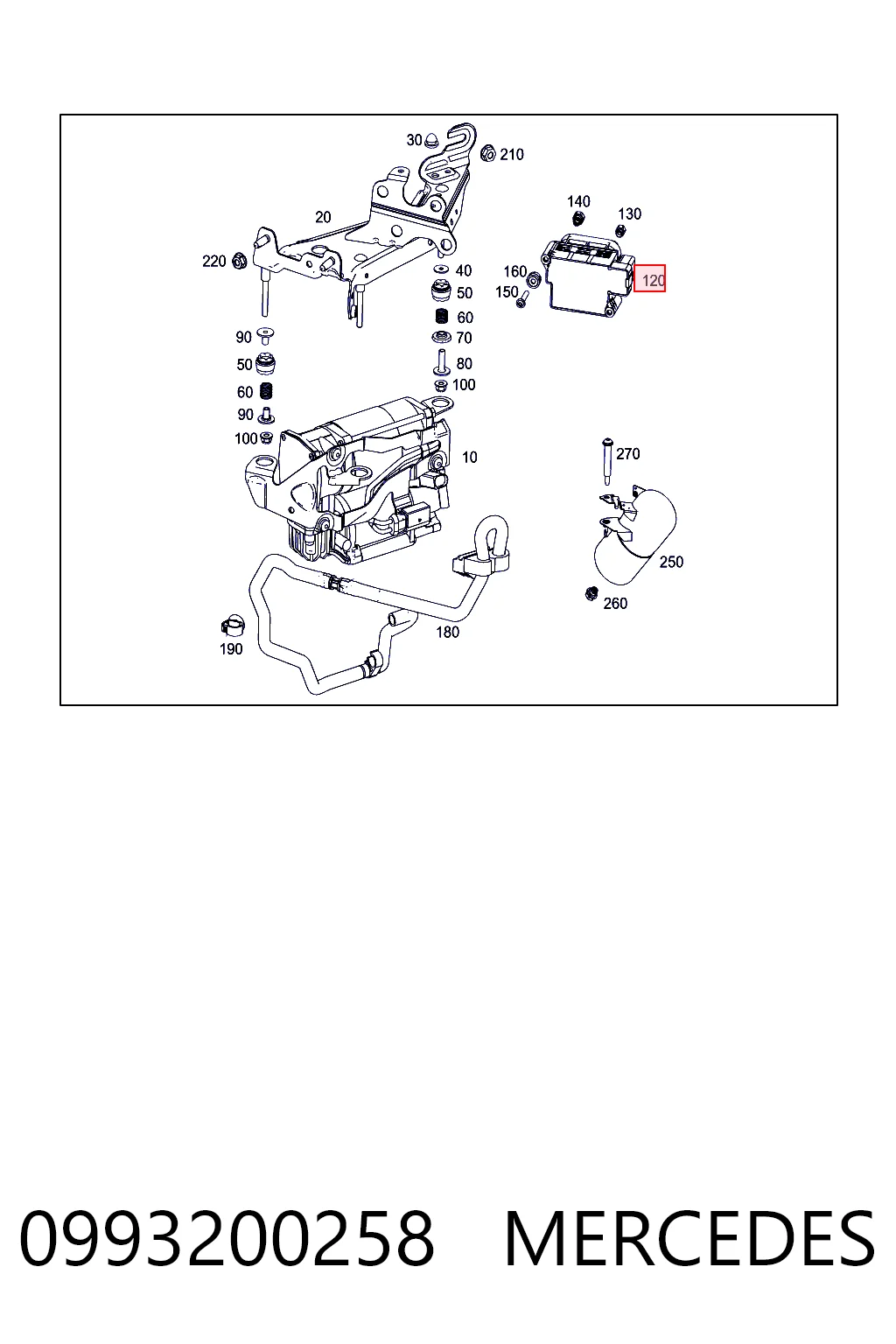 0993200258 Mercedes Блок клапанов гидравлической подвески AБС (ABS)