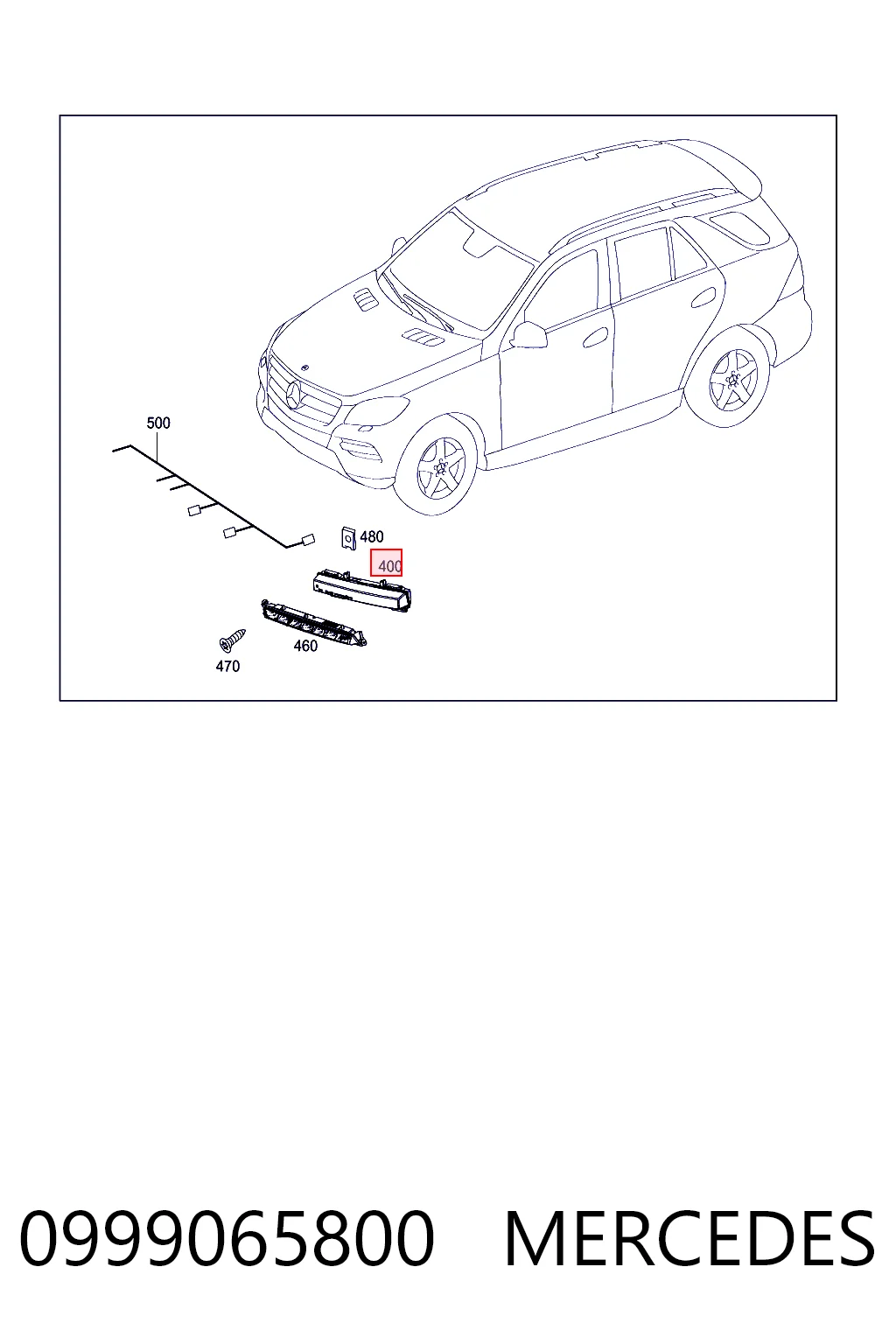 0999065800 Mercedes Фара дневного света, правая