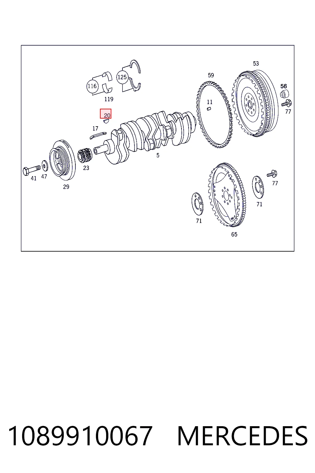 1089910067 Mercedes Шпонка коленвала
