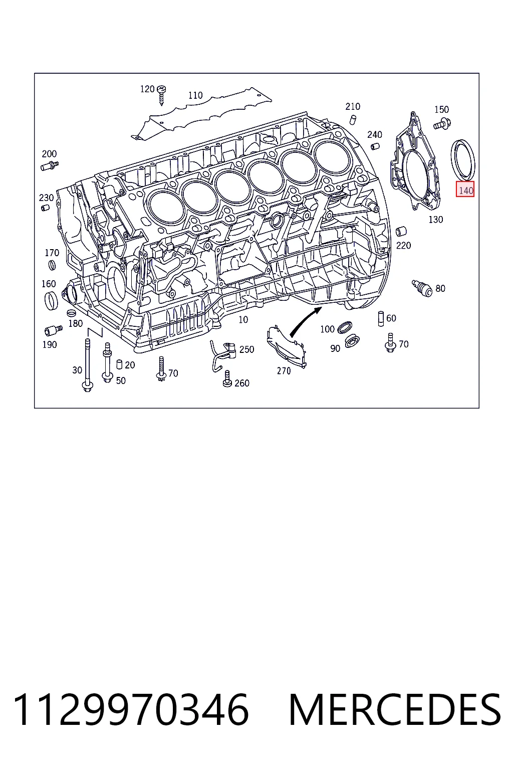 1129970346 Mercedes Сальник коленвала двигателя, задний