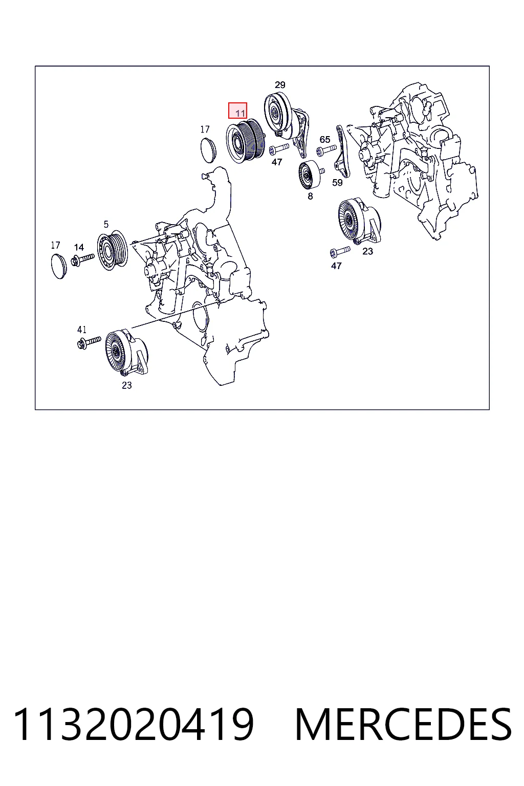 1132020419 Mercedes Ролик натяжителя ремня агрегатов