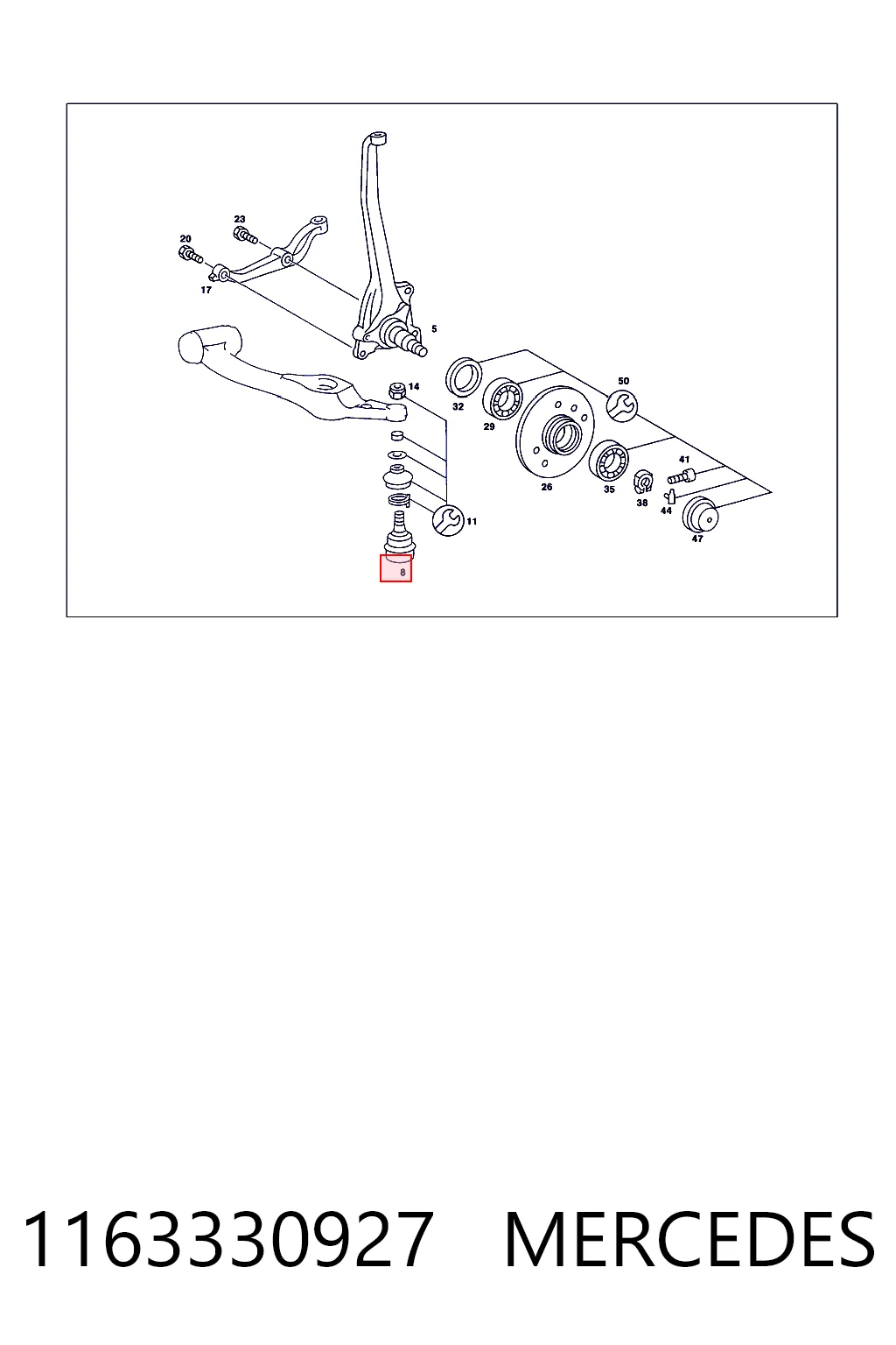 1163330927 Mercedes Палец шаровой нижний