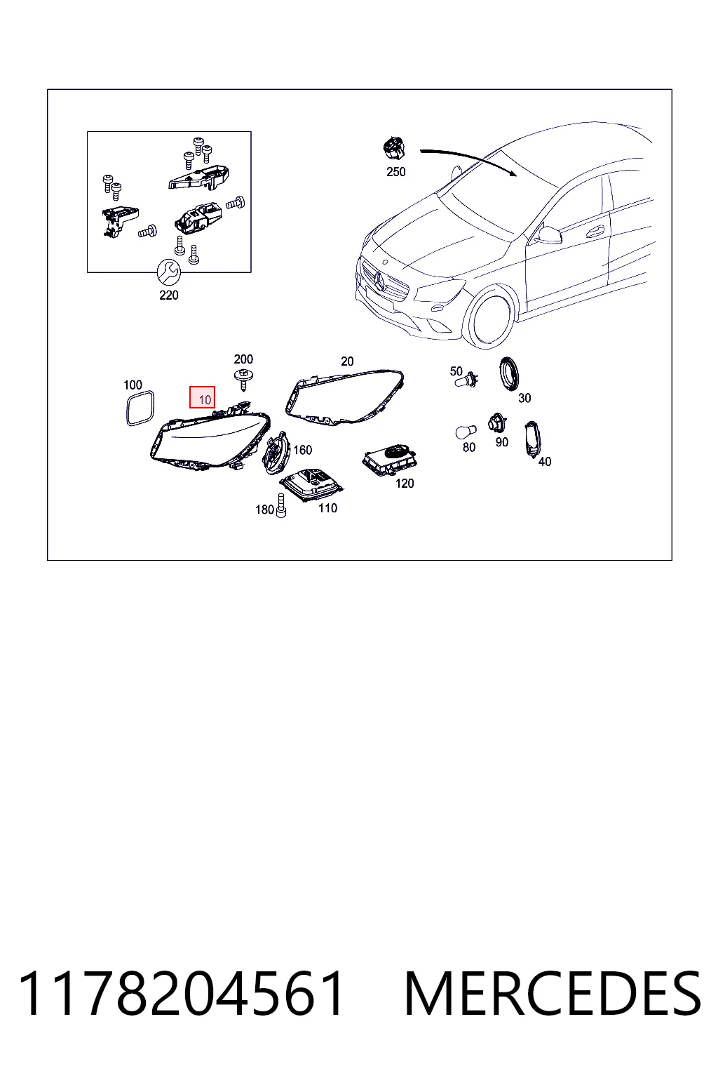 1178204561 Mercedes Фара передняя правая