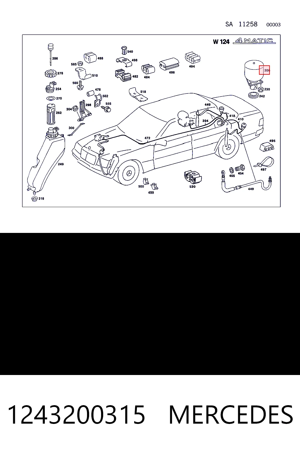 1243200315 Mercedes Гидроаккумулятор системы амортизации задний