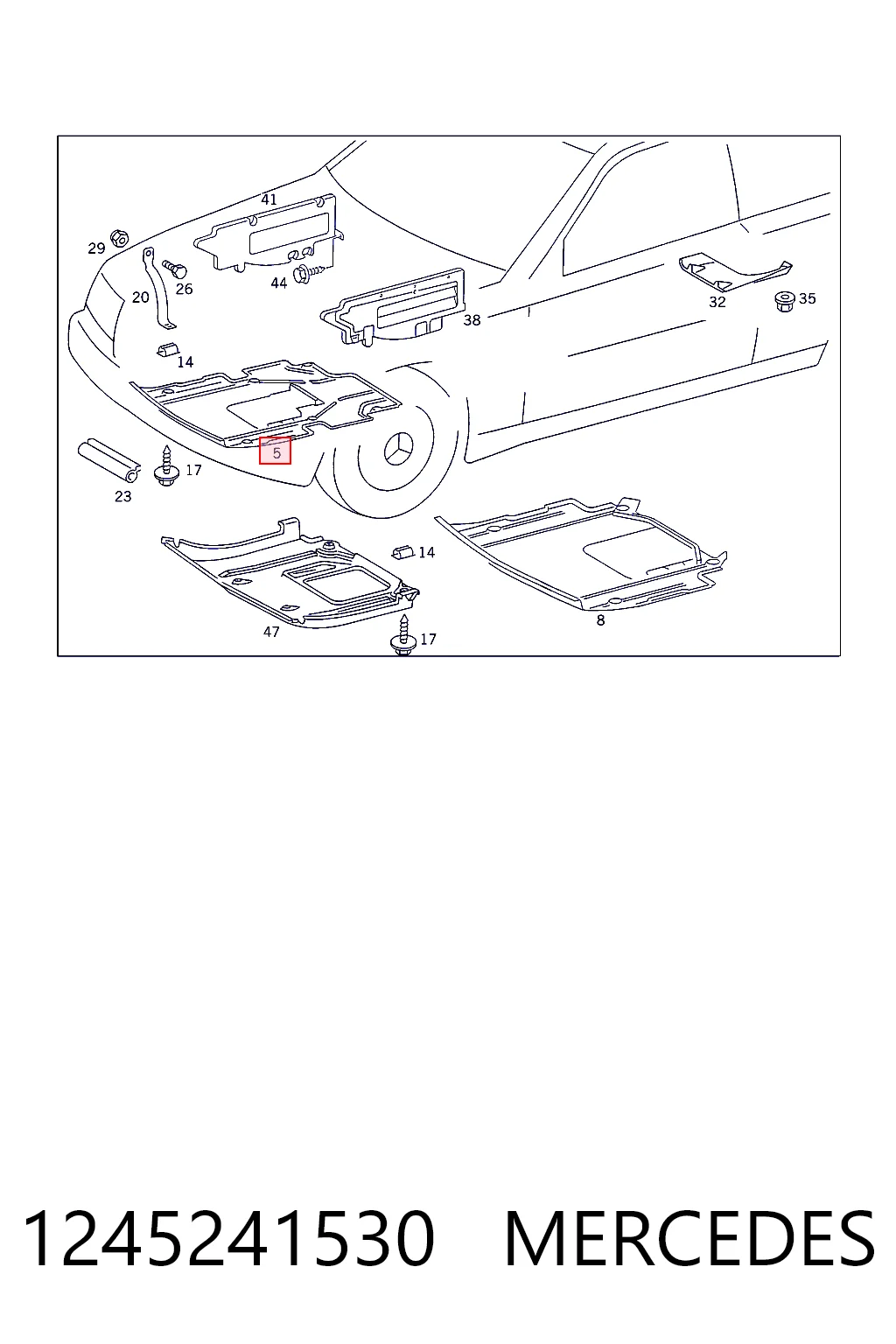 1245241530 Mercedes Защита картера двигателя
