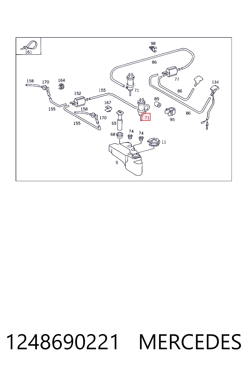 1248690221 Mercedes Мотор омывателя лобового стекла