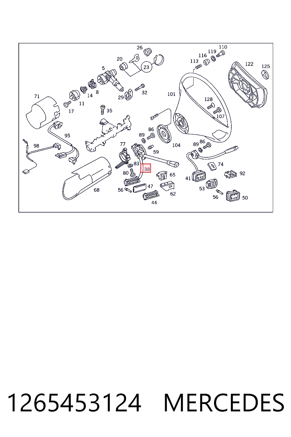 Переключатель подрулевой, левый Mercedes 1265452524 цена, от 95.03 USD