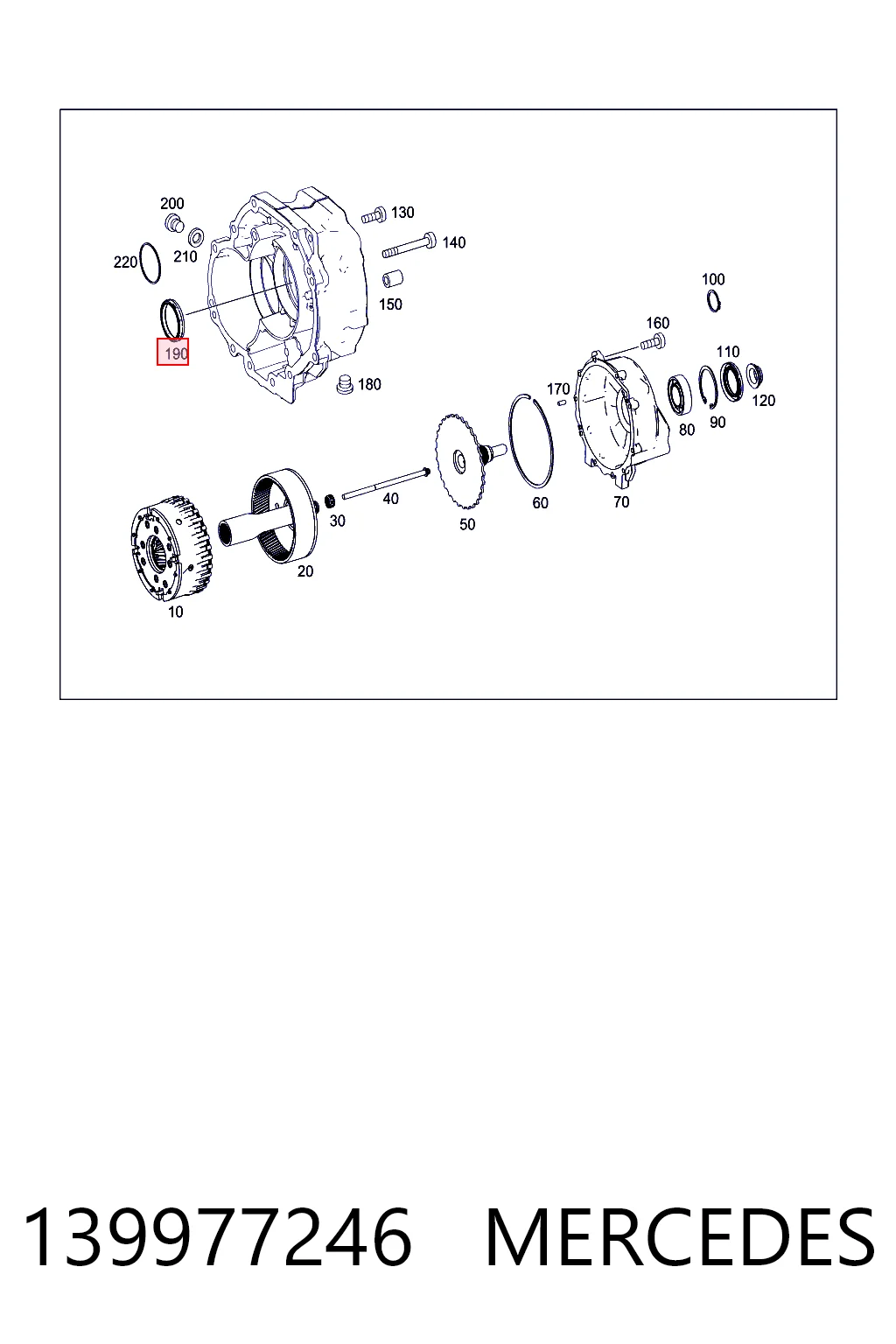 139977246 Mercedes Сальник раздаточной коробки, передний, выходной