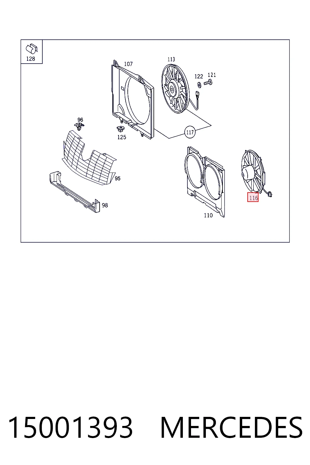 15001393 Mercedes Вентилятор радиатора