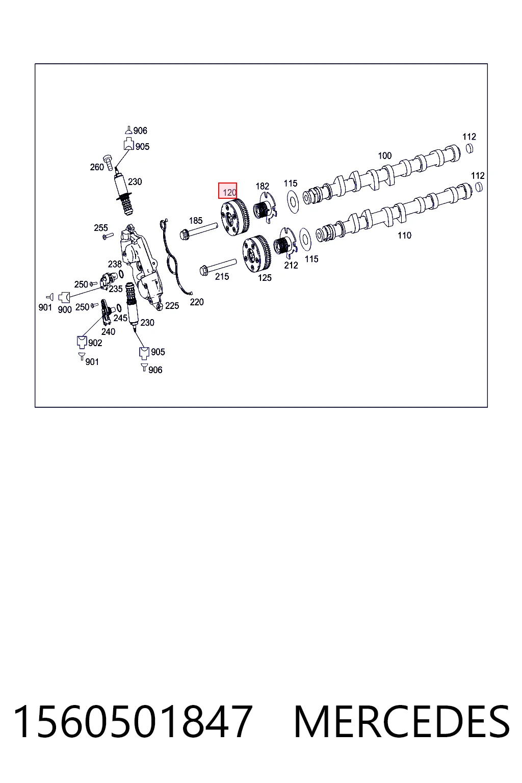 A156050364787 Mercedes Звездочка шестерня распредвала двигателя выпускного