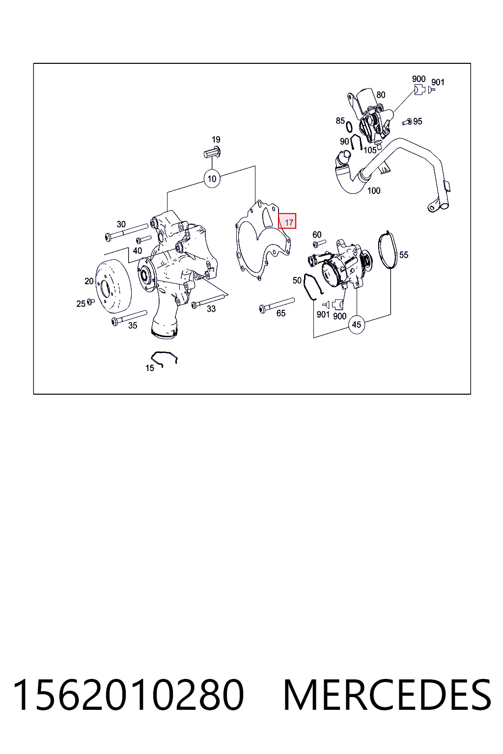 1562010280 Mercedes Прокладка водяного насоса