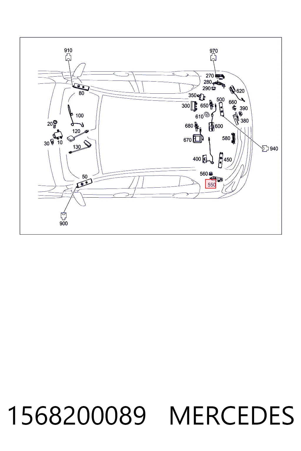 1568200089 Mercedes Фильтр помех усилителя антенны