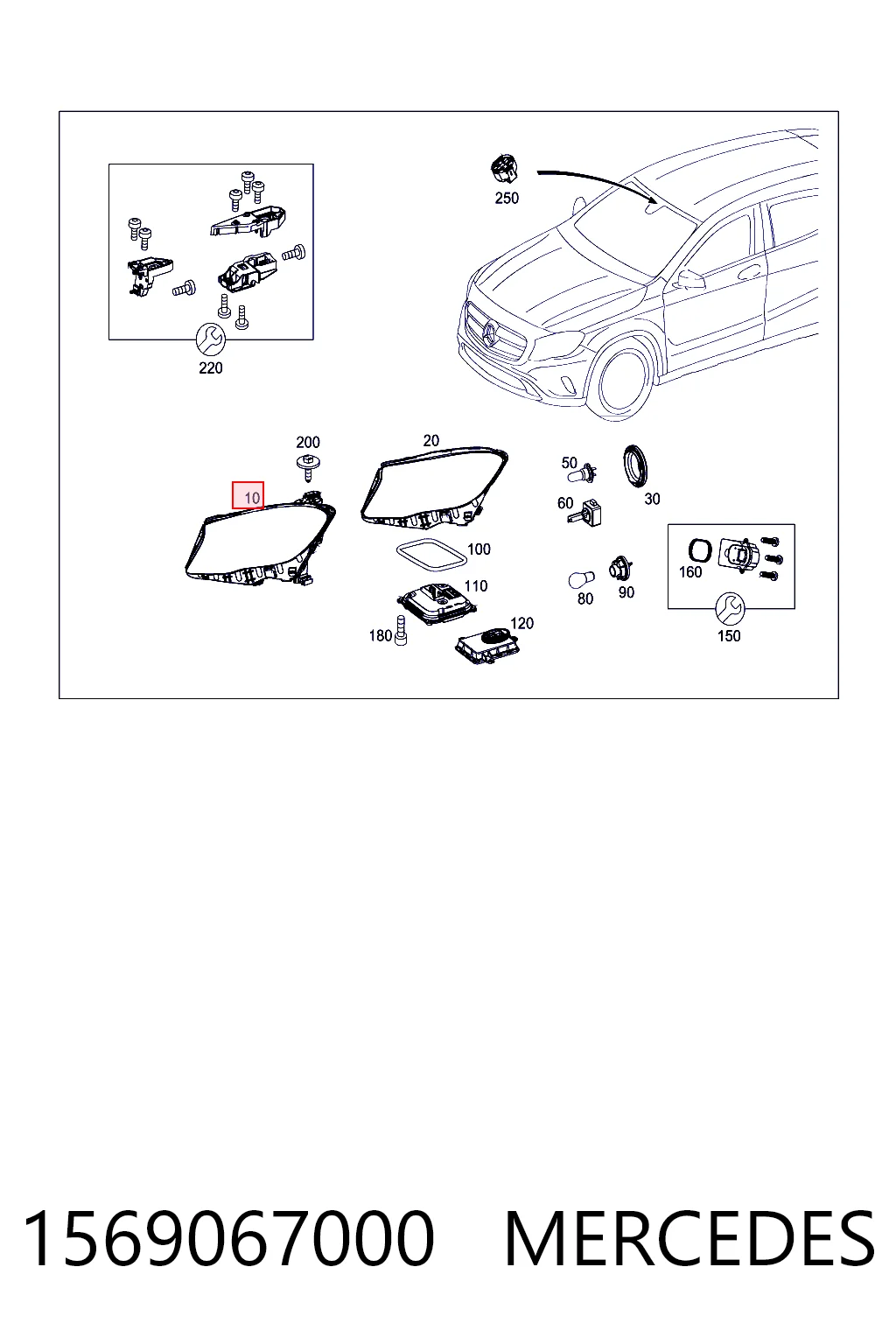 1569067000 Mercedes Фара передняя правая
