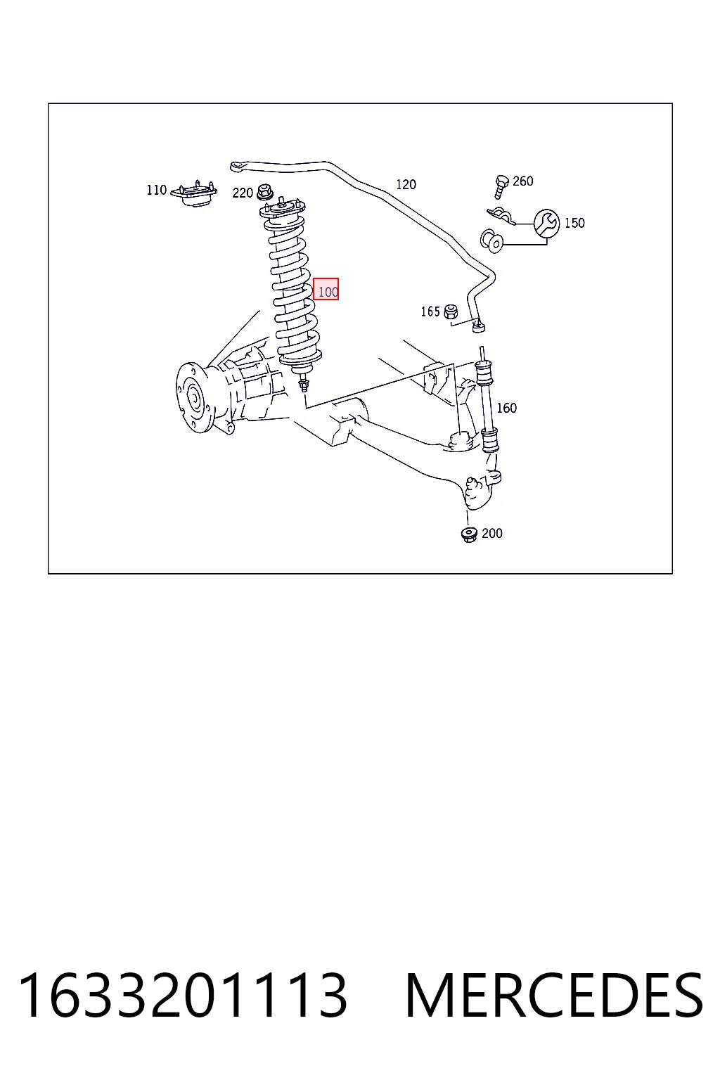 1633201113 Mercedes Амортизаторы задние