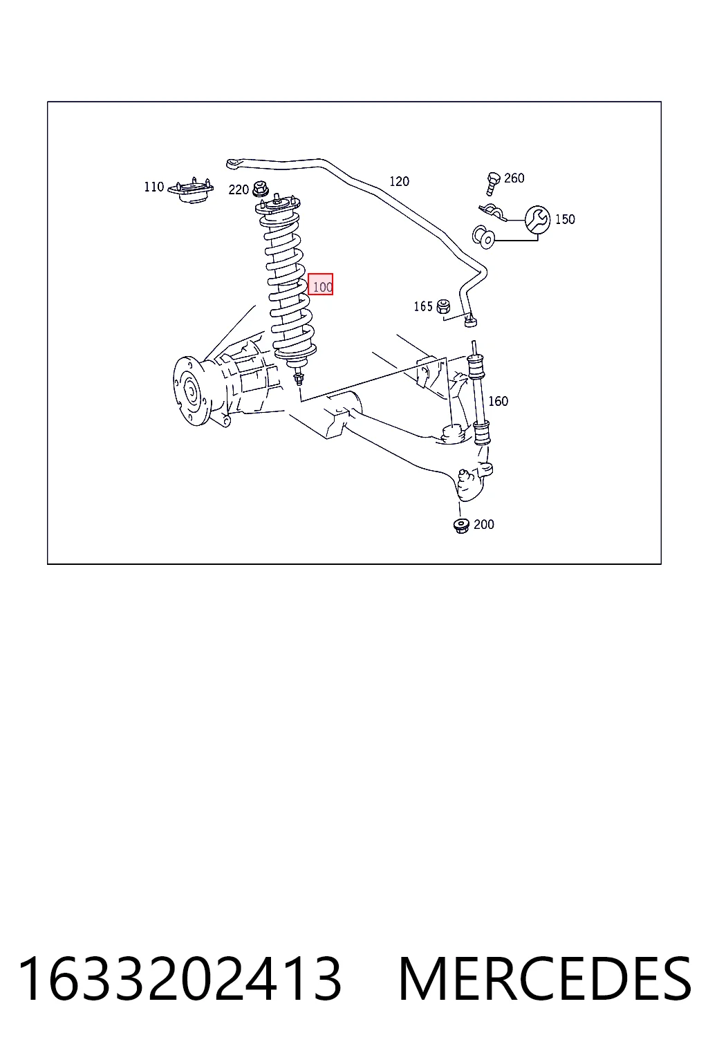 1633202413 Mercedes Амортизаторы задние