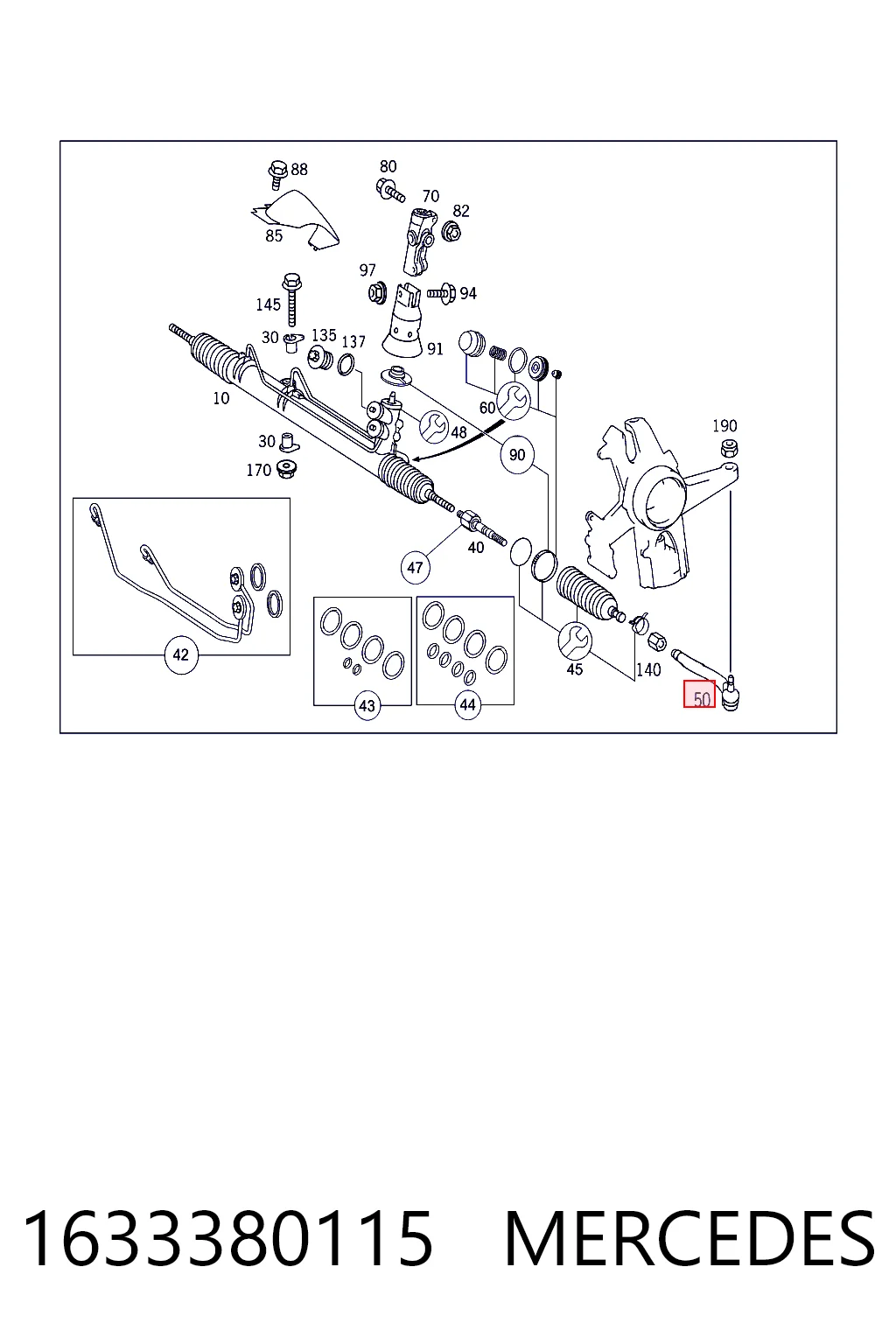 1633380115 Mercedes Наружный наконечник рулевой тяги