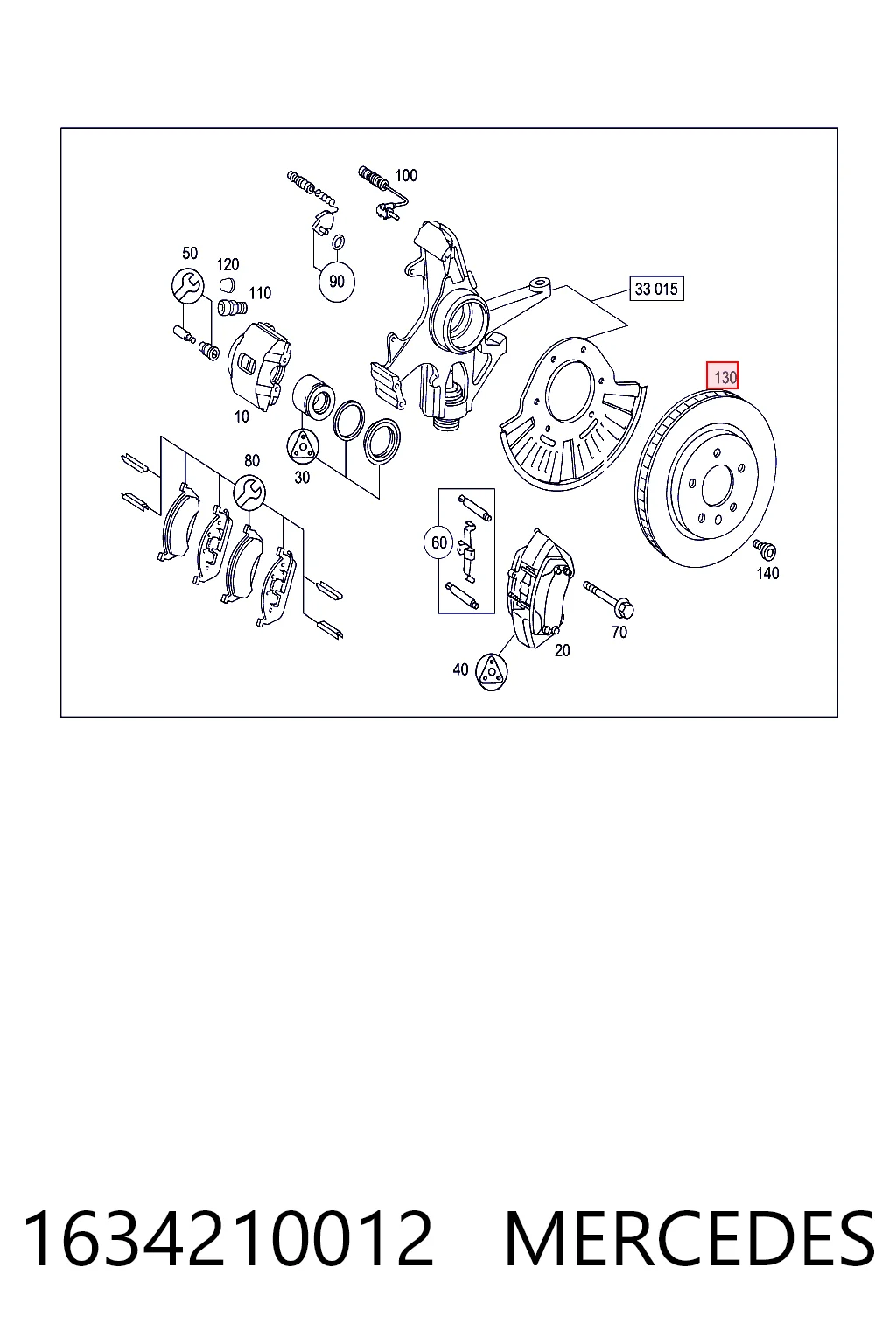 1634210012 Mercedes Диск тормозной передний