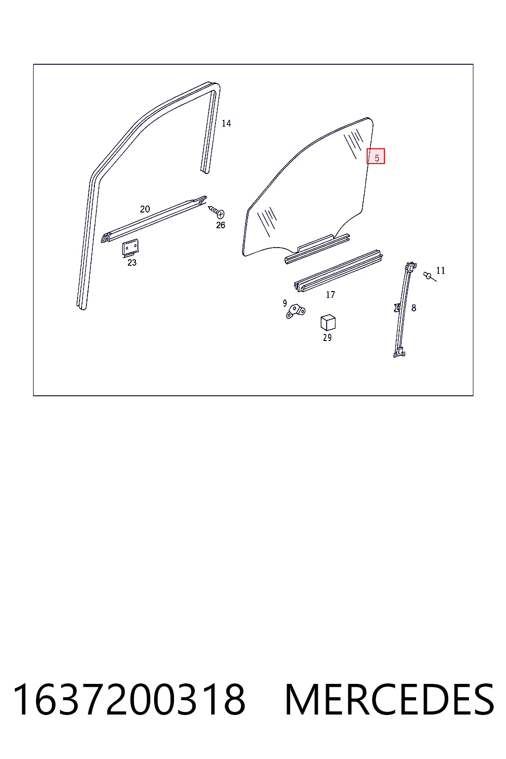 GS4601D311 XYG Стекло двери передней левой