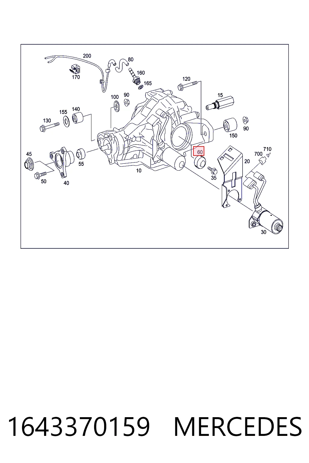 1643370159 Mercedes Сальник редуктора переднего моста