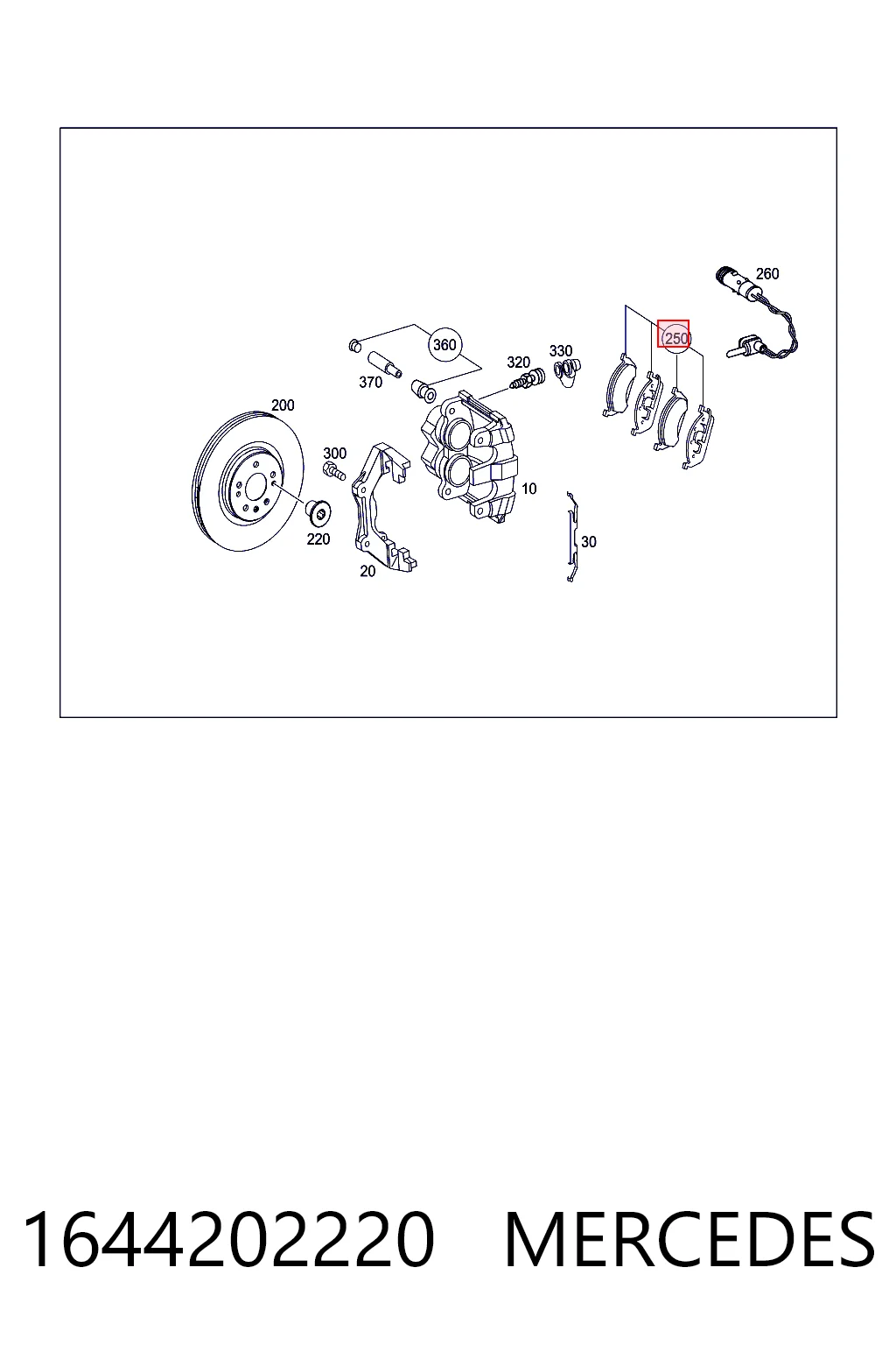 1644202220 Mercedes Колодки передние