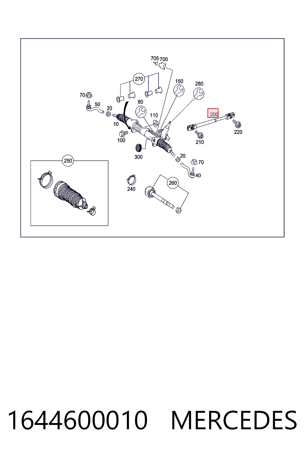 1644600010 Mercedes Вал рулевой колонки, нижний
