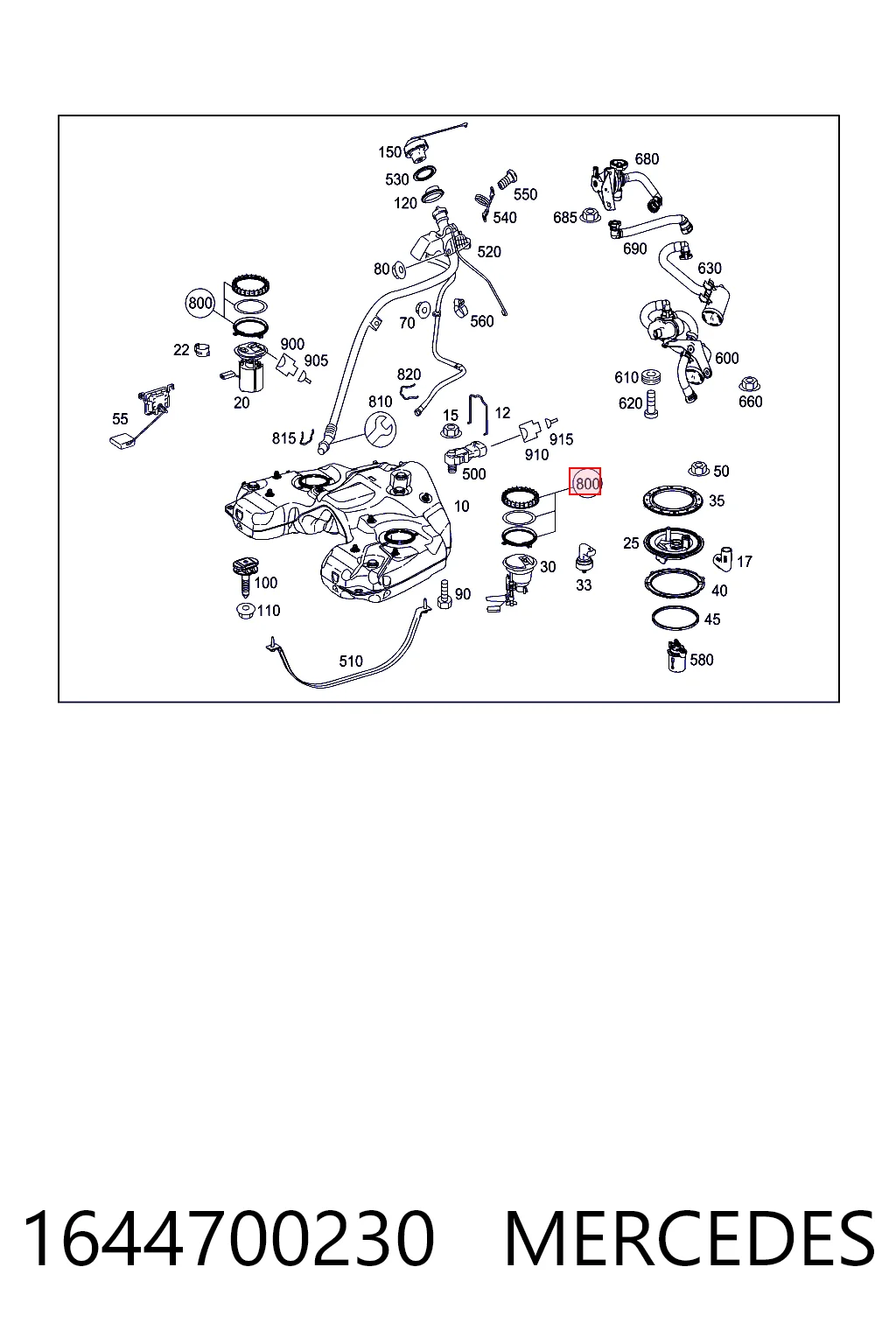 1644700230 Mercedes Крышка топливного насоса