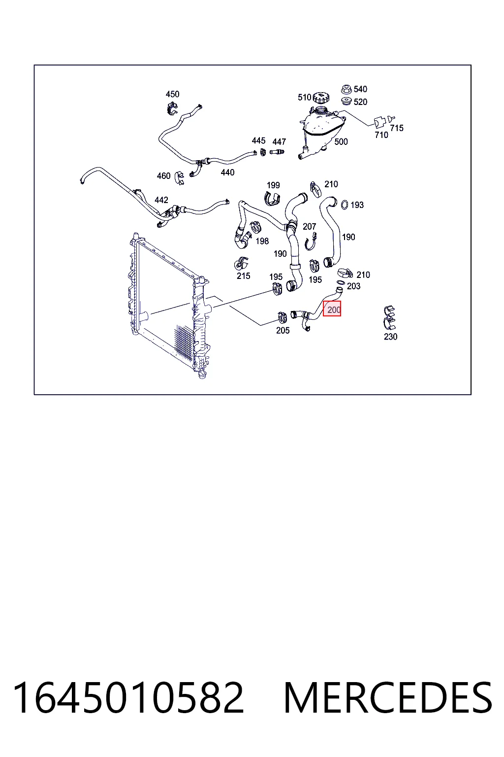 1645010582 Mercedes Патрубок радиатора охлаждения нижний