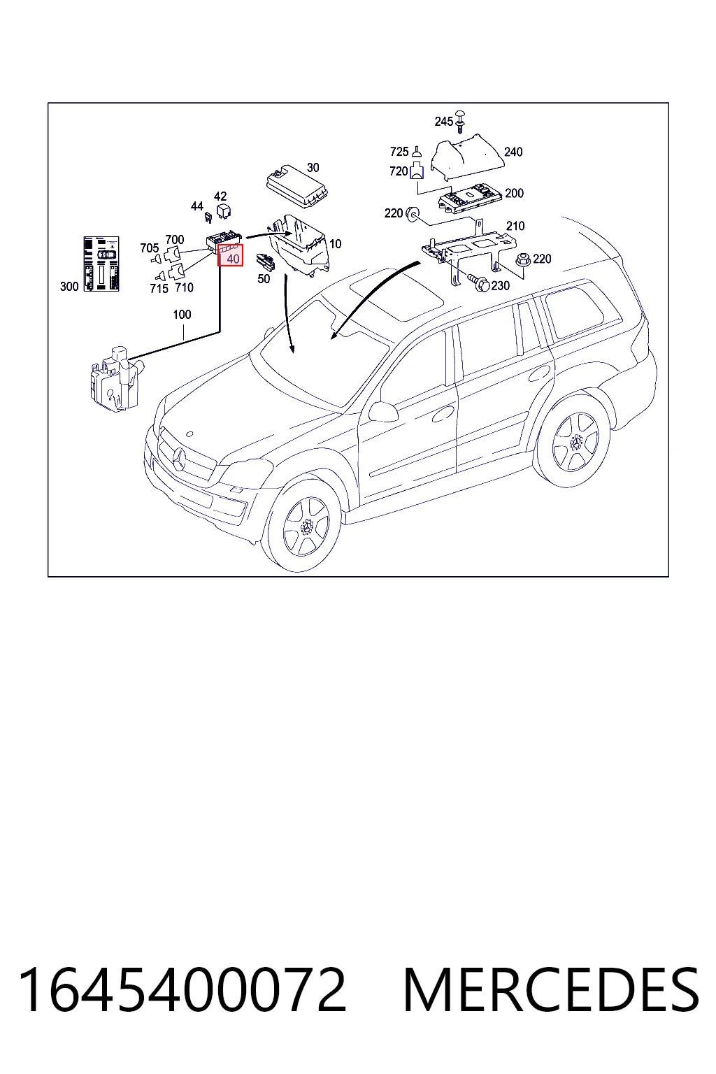 1645400072 Mercedes Монтажный блок предохранителей