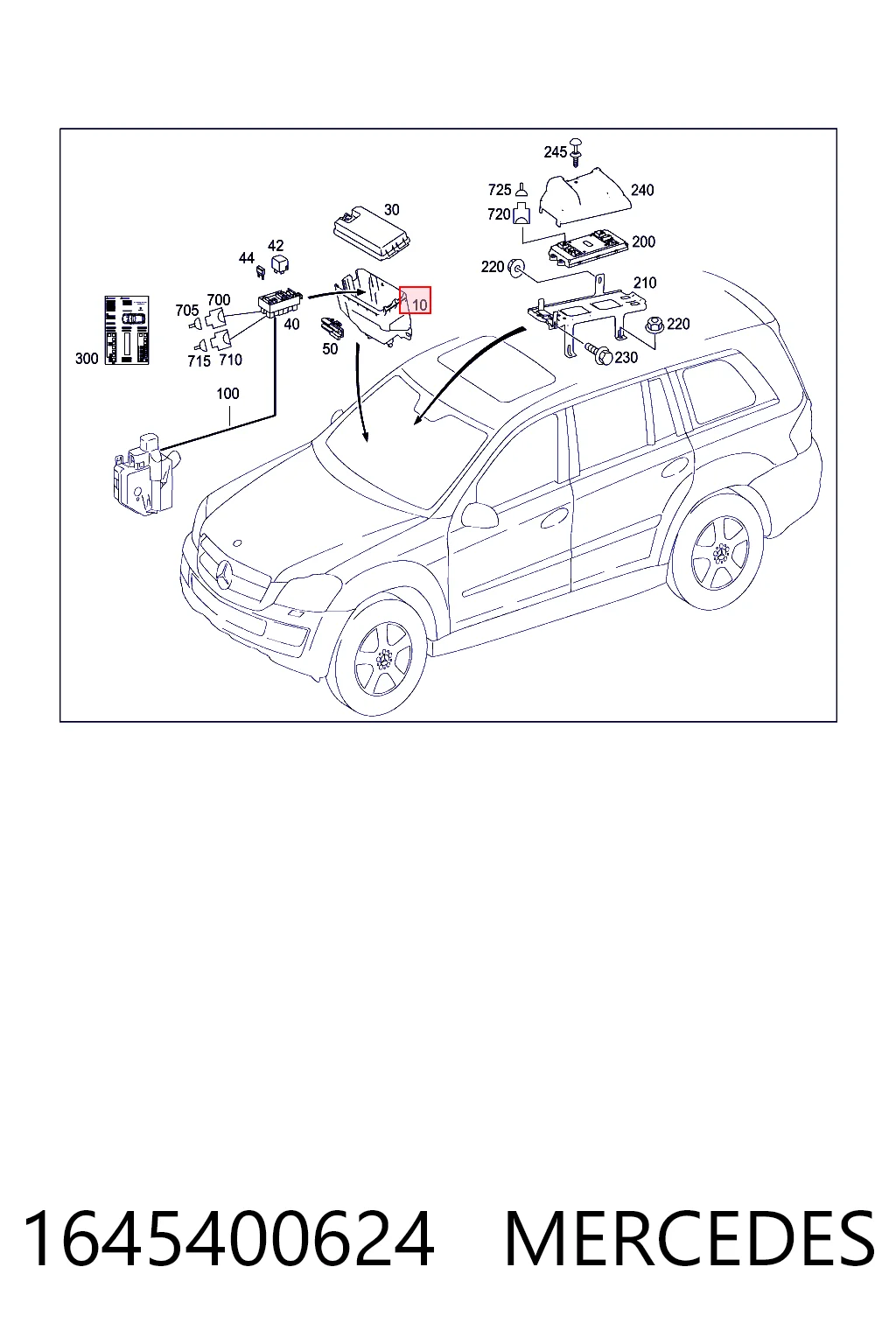 1645400624 Mercedes Корпус блока предохранителей