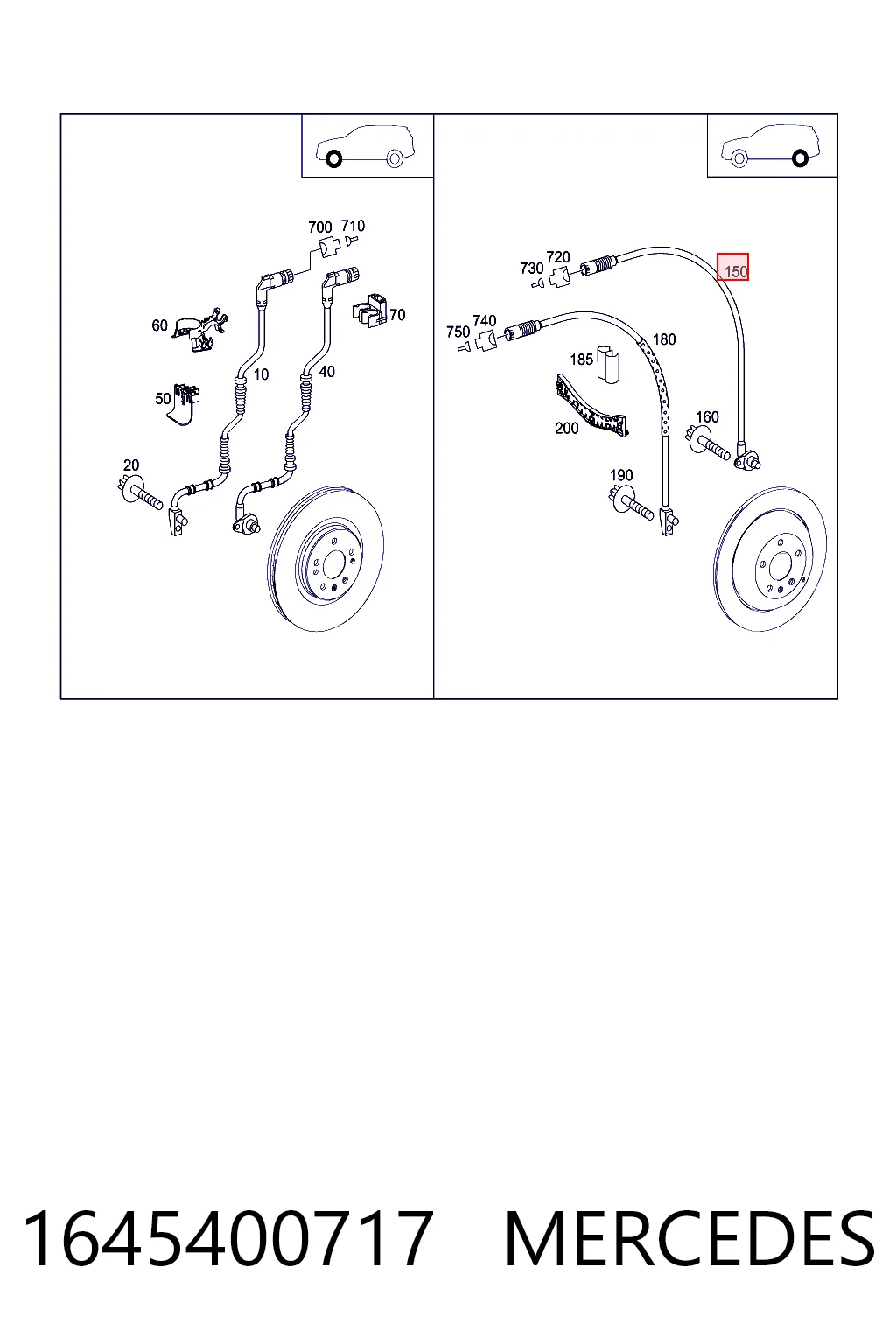 1645400717 Mercedes Датчик АБС (ABS) задний