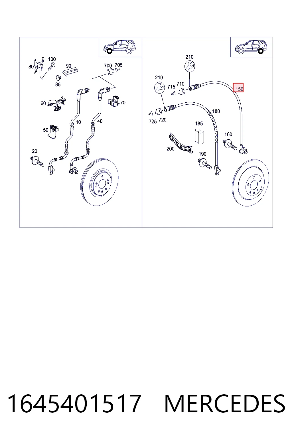 1645401517 Mercedes Датчик АБС (ABS) задний