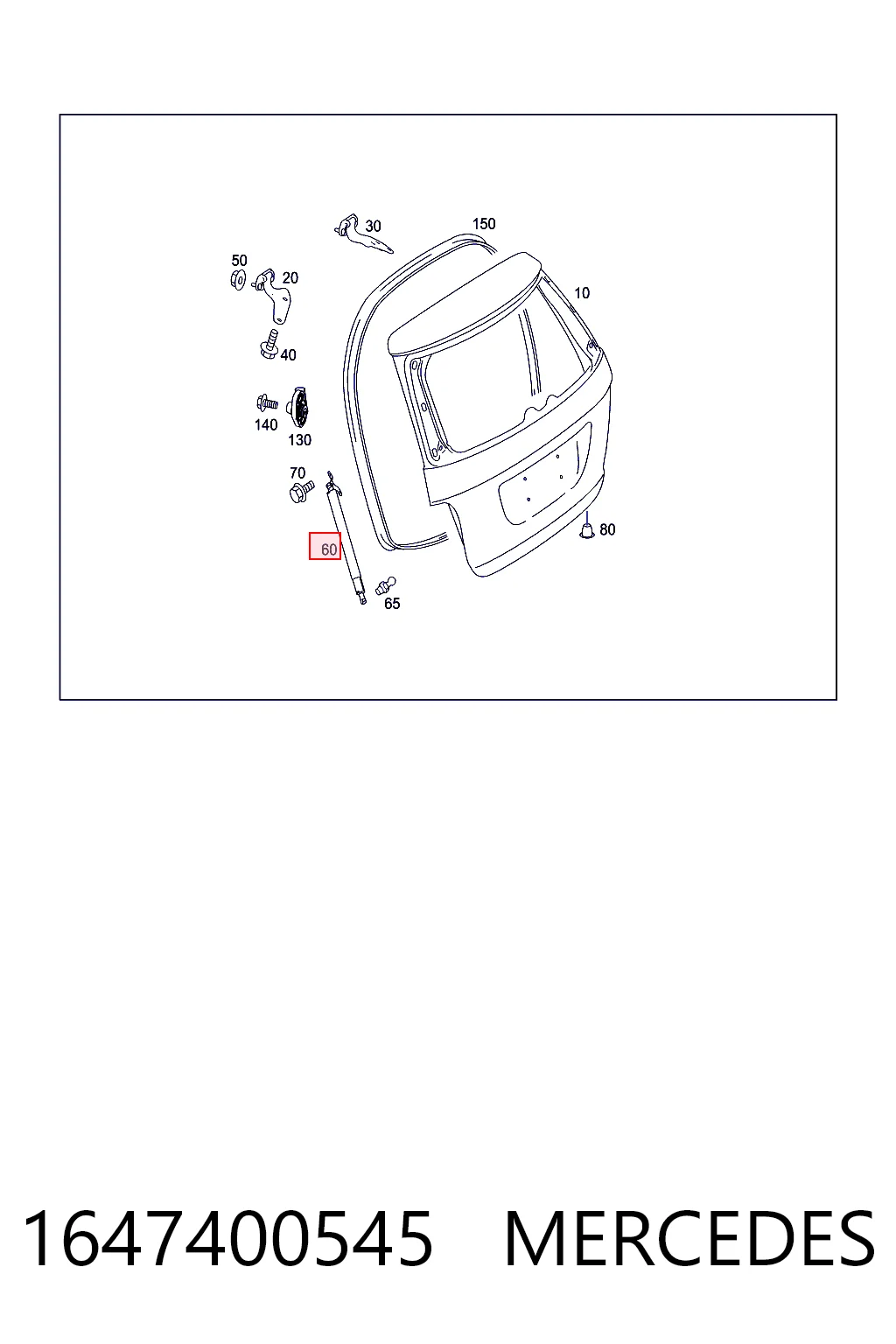 1647400545 Mercedes Амортизатор крышки багажника