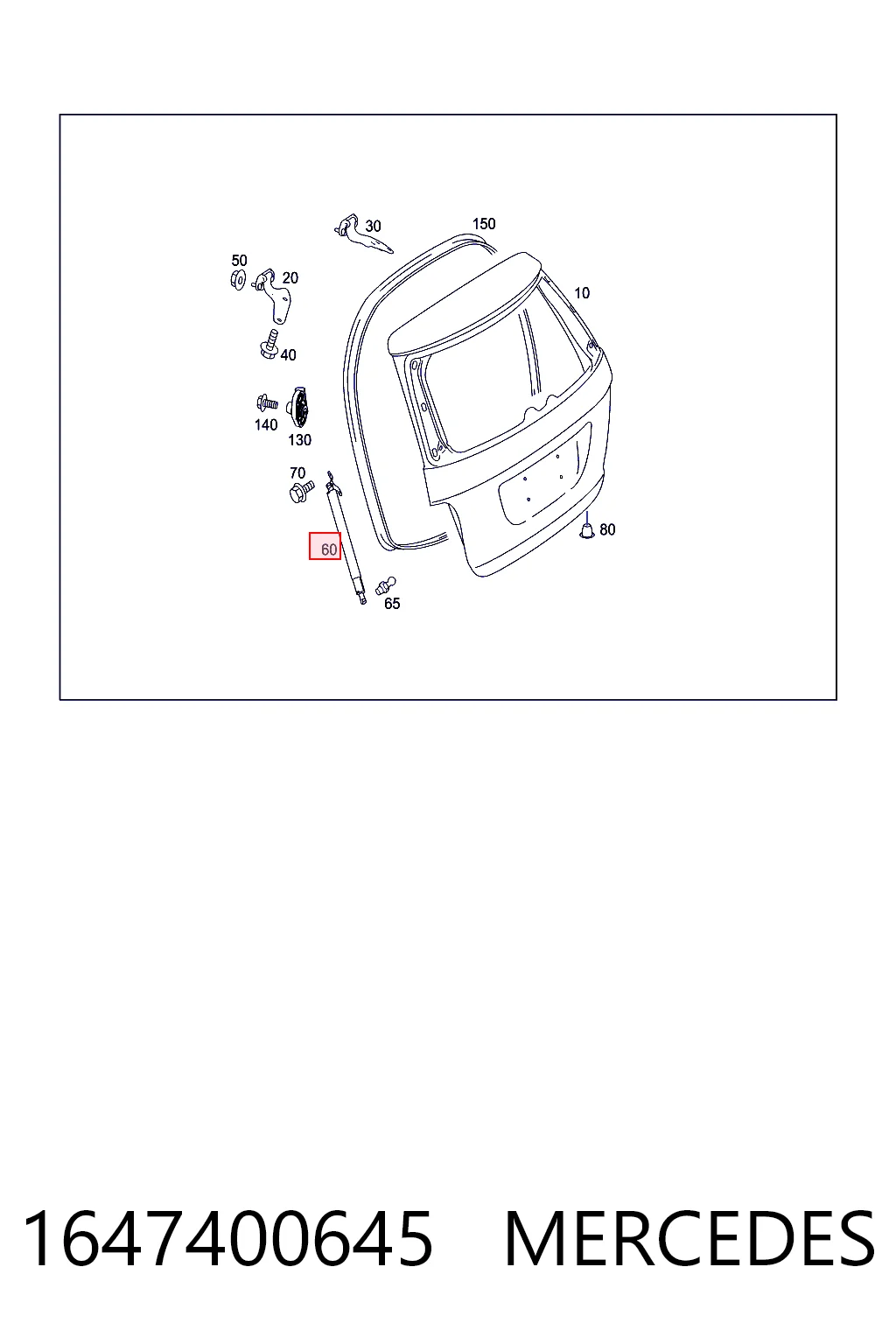 1647400645 Mercedes Амортизатор крышки багажника