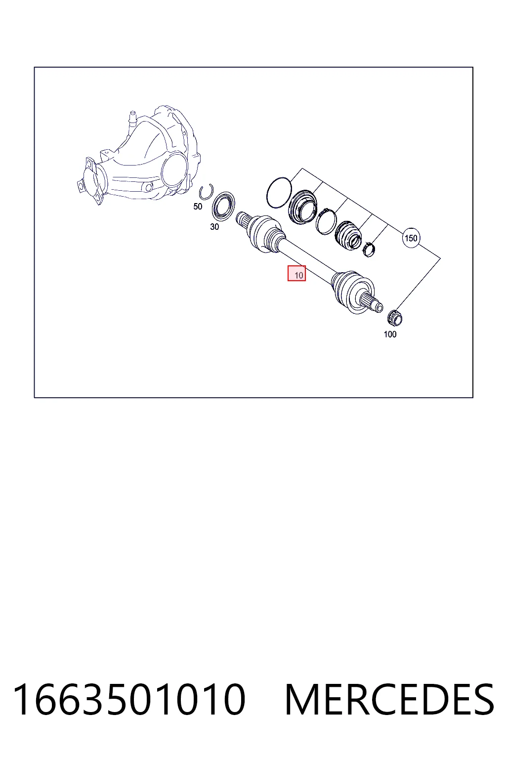 1663501010 Mercedes Привод задний