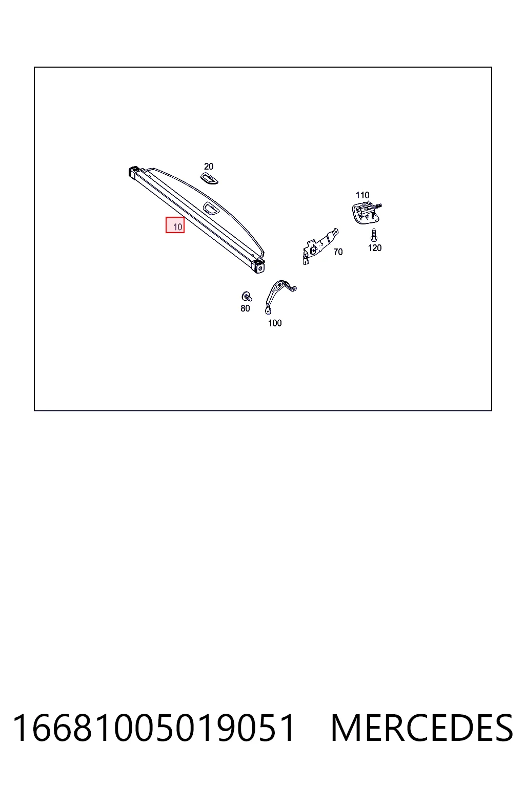 16681005018N84 Mercedes Каркасная шторка багажного отсека