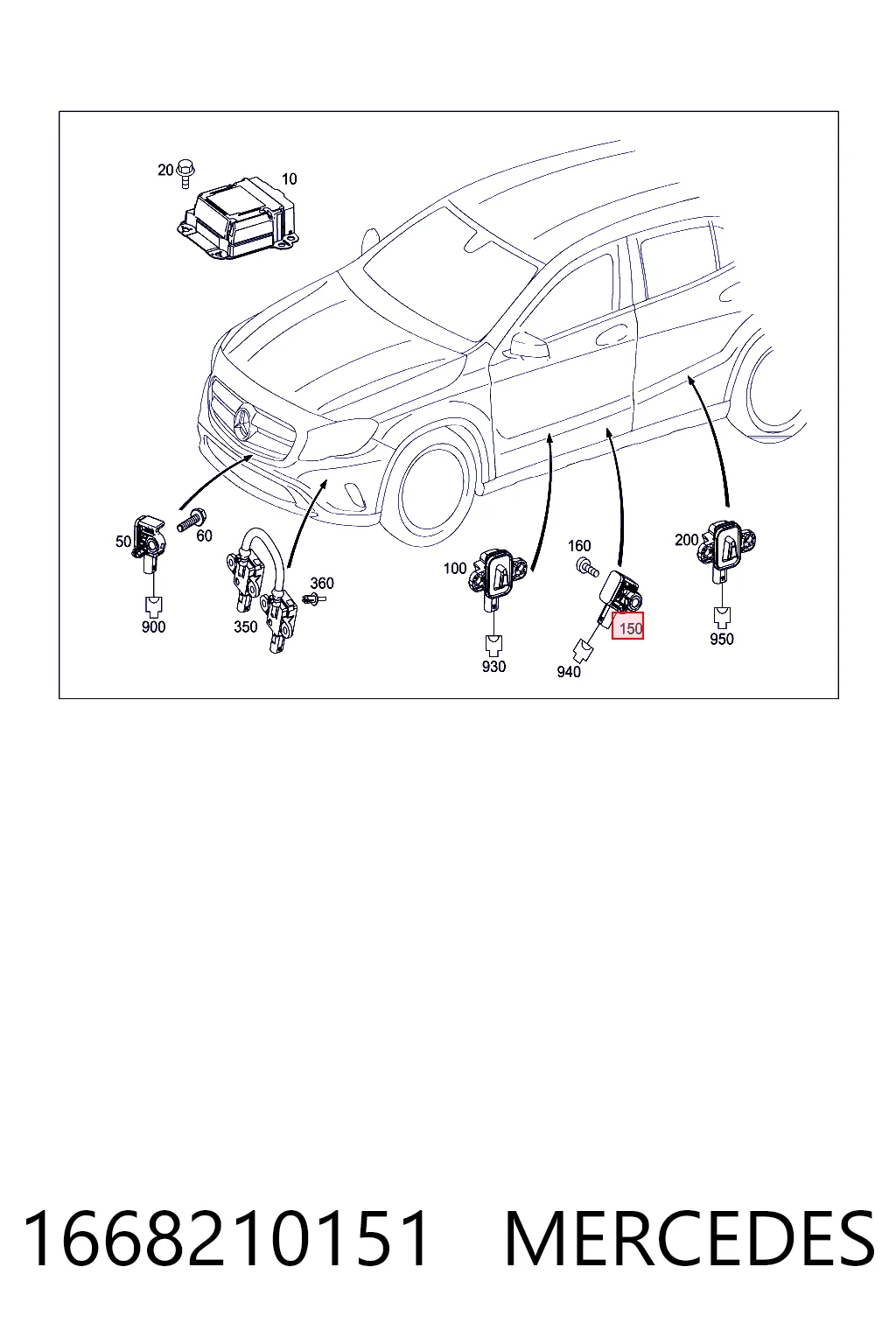 52906023 AND Датчик AIRBAG передний