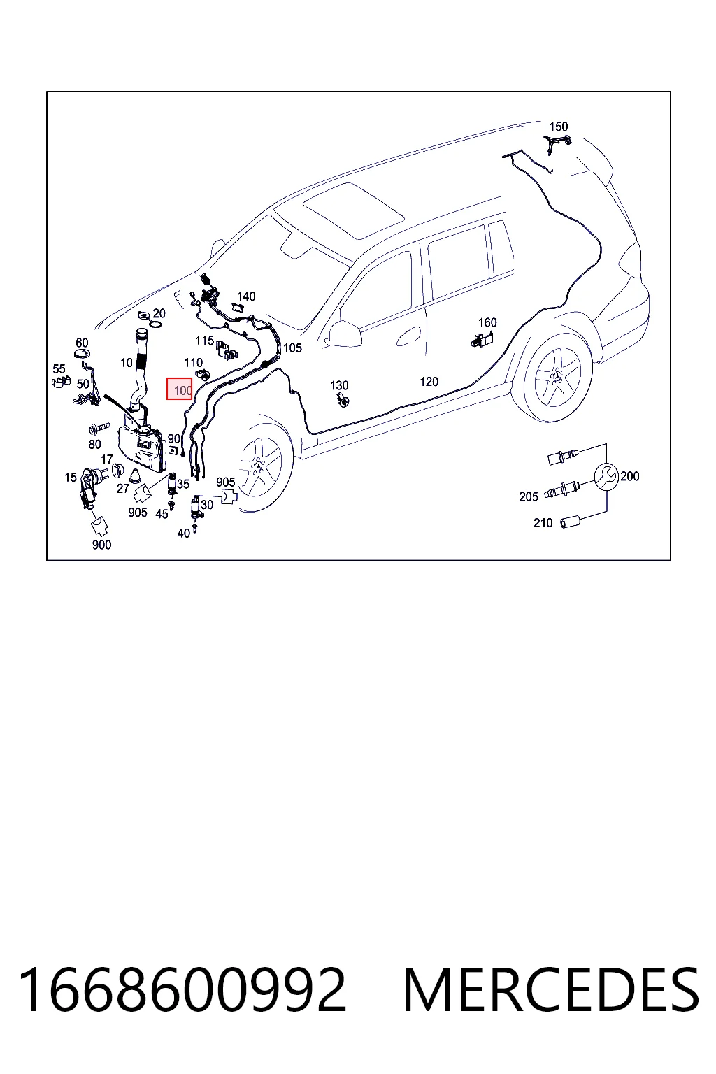 1668600992 Mercedes Веерная форсунка омывателя