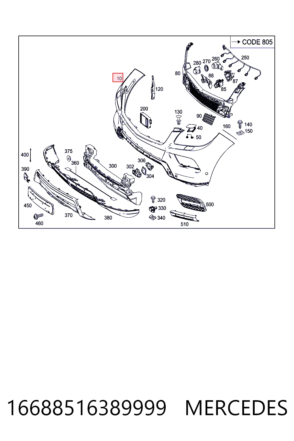 Бампер на авто Mercedes ML/GLE внедорожник (W166) (2015 - 2018) цена, от 481.44 USD
