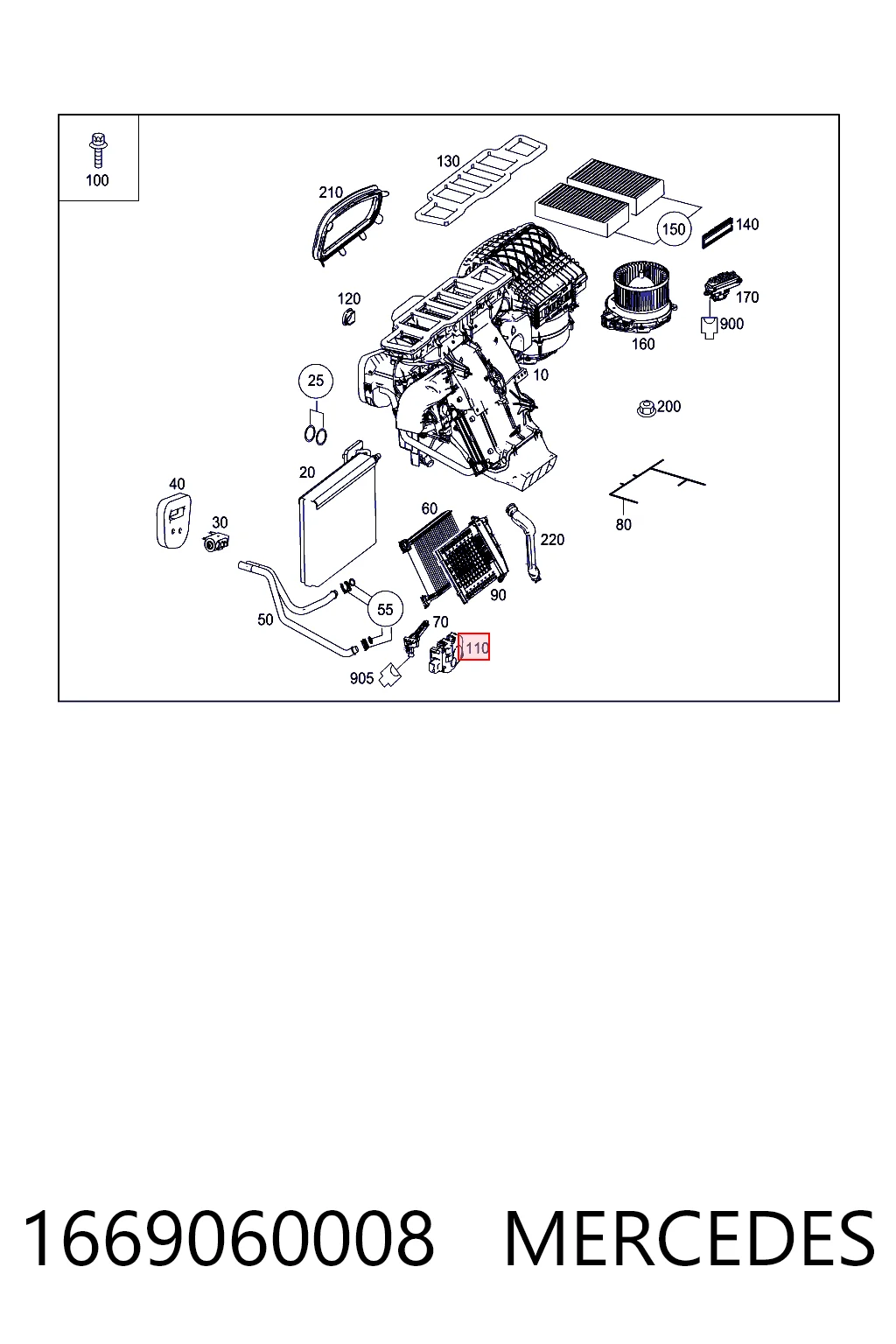 1669060008 Mercedes Мотор заслонки рециркуляции воздуха