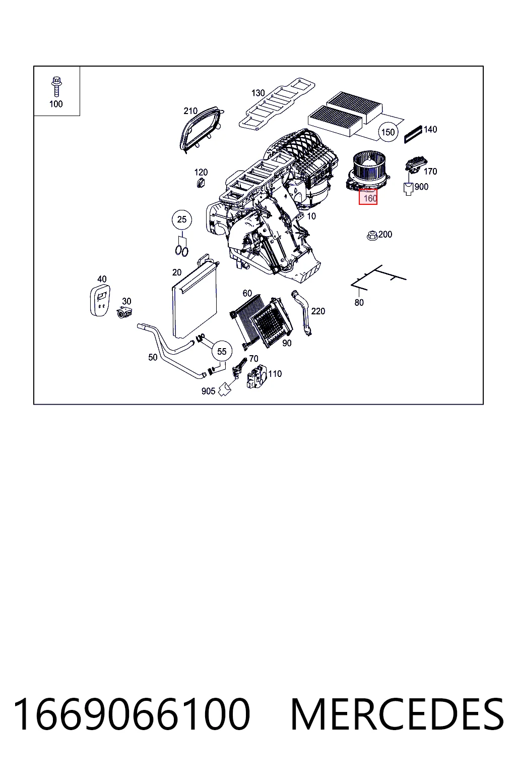 1669066100 Mercedes Электромотор печки