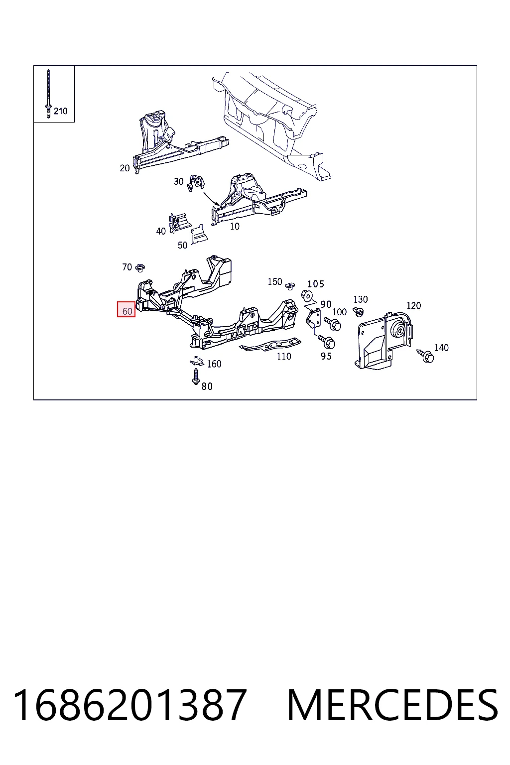 Подрамник передней подвески на Mercedes A  W168