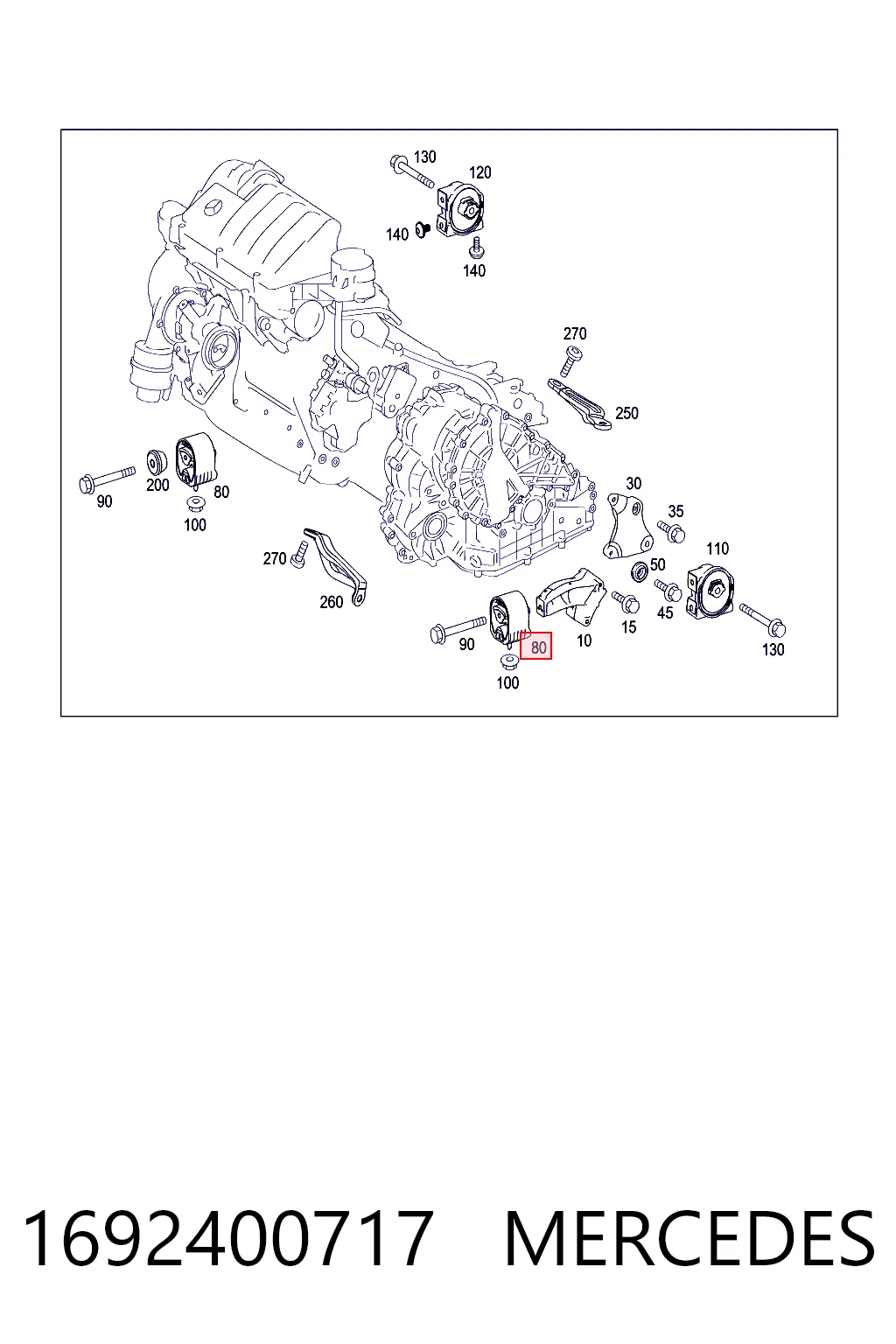 1692400717 Mercedes Подушка передней опоры двигателя