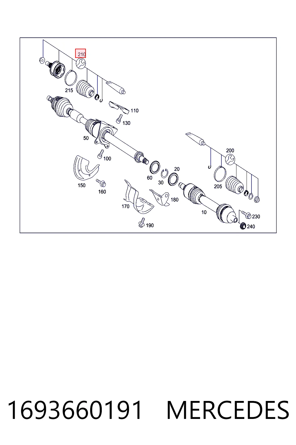 1693660191 Mercedes Пыльник шарнира привода