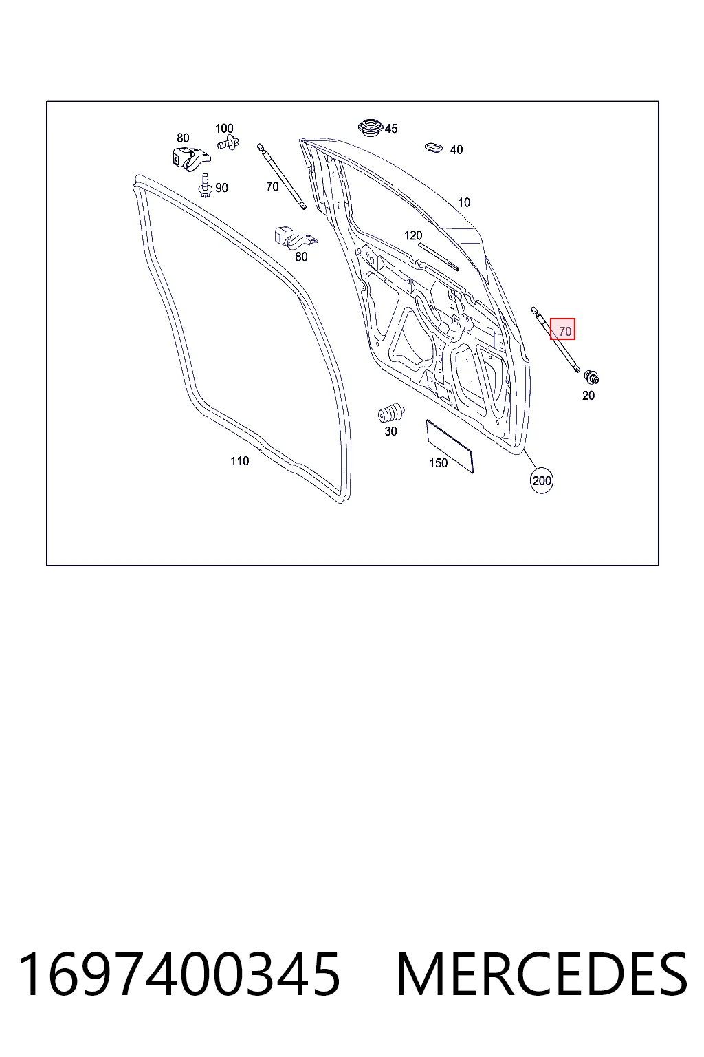 1697400345 Mercedes Амортизатор крышки багажника