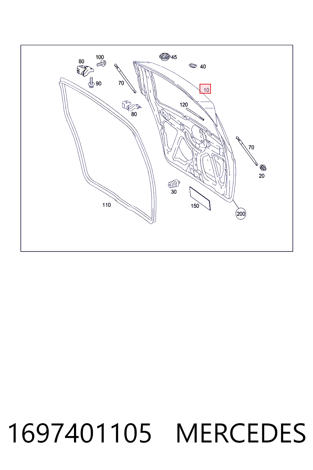 Пятая дверь Mercedes A хэтчбек (W169) (2004 - 2012) цена, от 88.69 USD