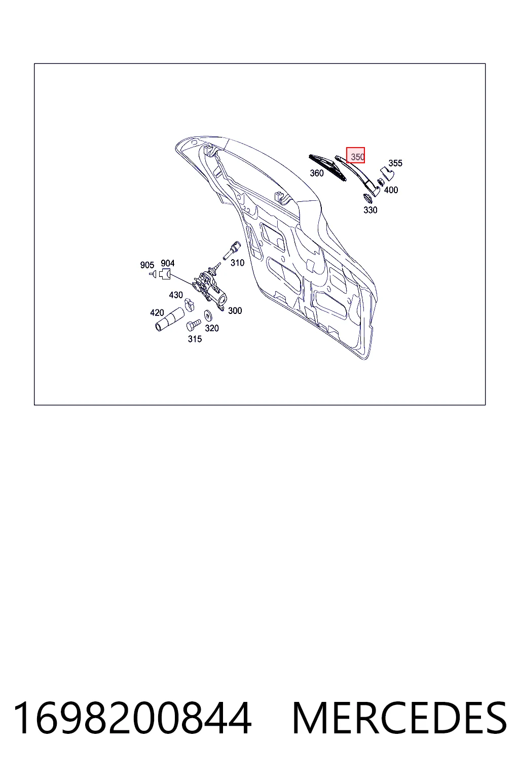 1698200844 Mercedes Рычаг-поводок дворника заднего стекла