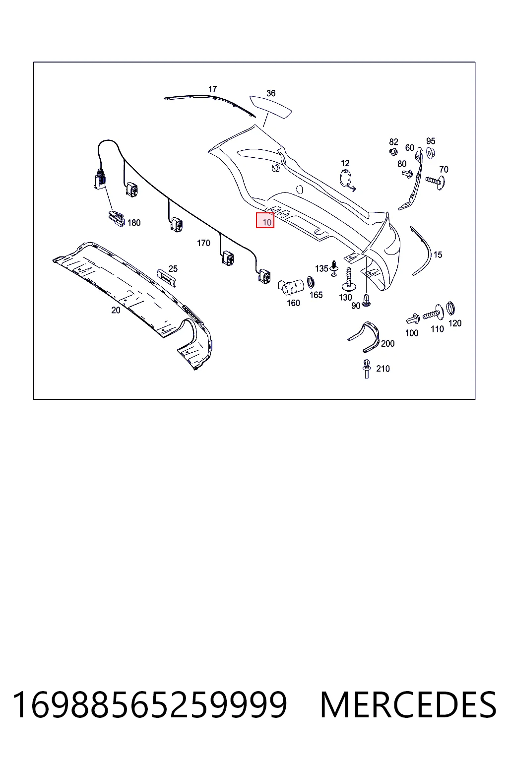 Задний бампер на Mercedes A  W169