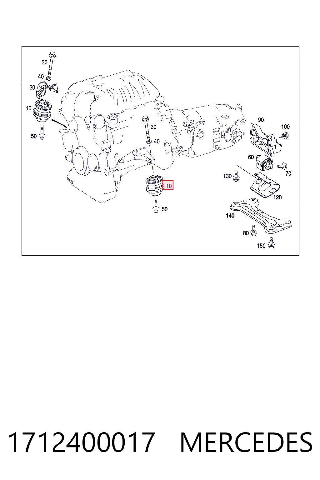 Гидроопора двигателя левая Mercedes E седан (W211) (2002 - 2008) цена, от 30.93 USD